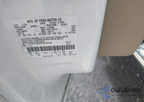 2007 Ford F-150 Lariat/Stx/Xl/Xlt from USA, damaged, VIN 1FTPX12V87KC18744